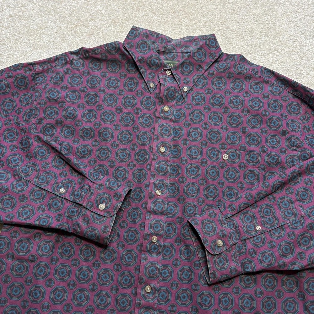 Vtg Croft & Barrow Shirt Mens XL Multicolor Geometric LS Western Cowboy 90s